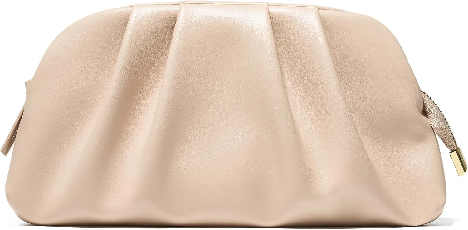 SWEETV Dressy Vegan Leather Clutch Purse for Women Formal, Soft Pleated PU Evening Clutch for Weddings, Proms, Cocktail-Gemma
