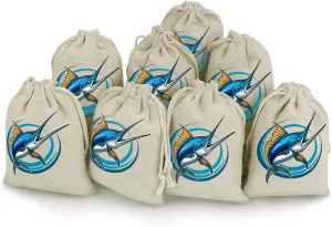 Swordfish Sport Fishing Marlin Sailfish Billfish 8 Pcs Drawstring Pouches Portable Jewelry Pouches Sachet Bag Gifts Bags for Party Home Supplies