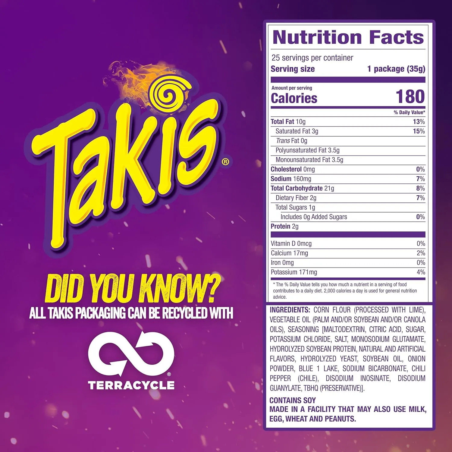 Takis Blue Heat Mini 25 pc / 1.23 oz Bite Size Multipack, Hot Chili Pepper Flavored Extreme Spicy Rolled Tortilla Chips