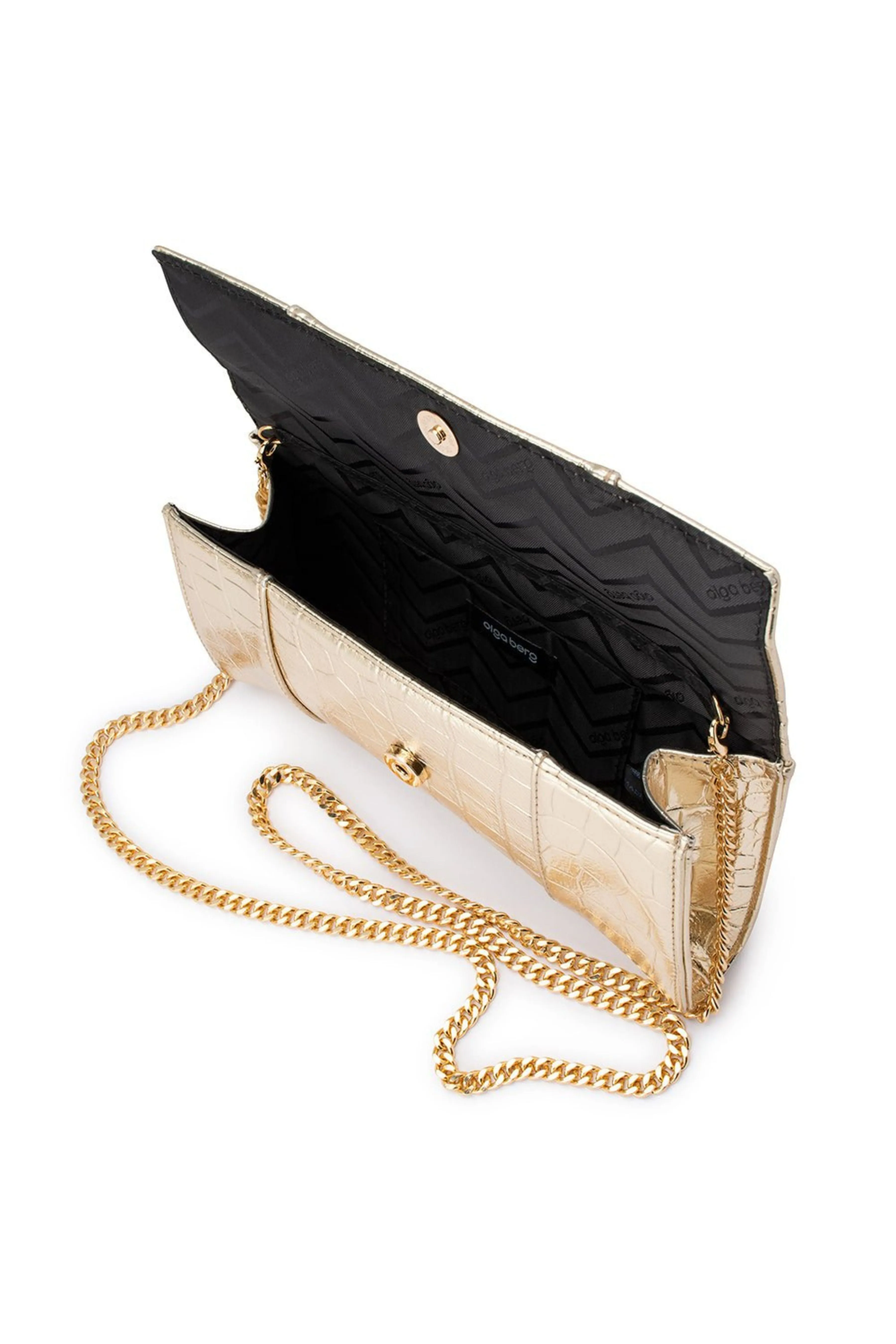 Tash Curved Clutch - Gold