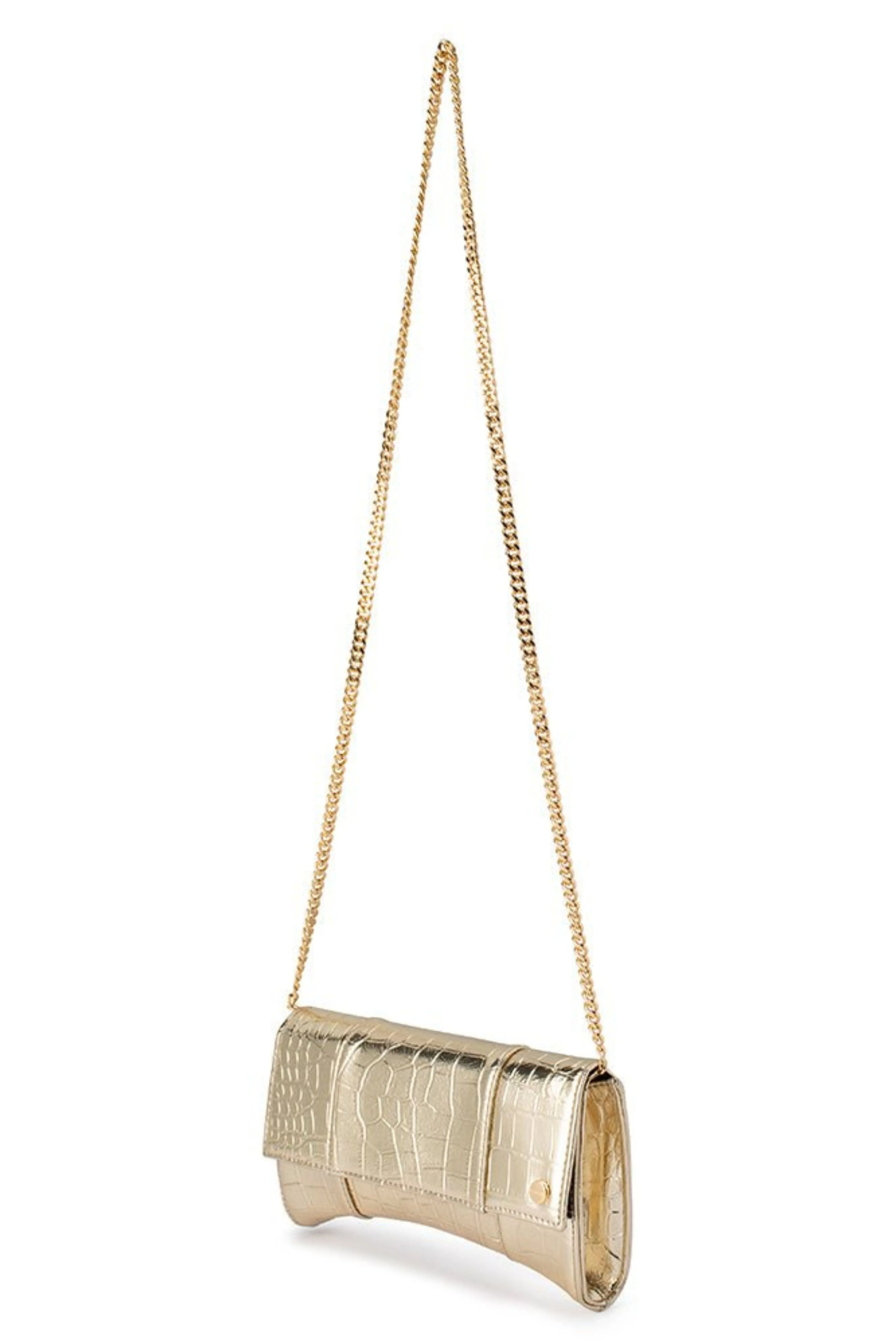 Tash Curved Clutch - Gold