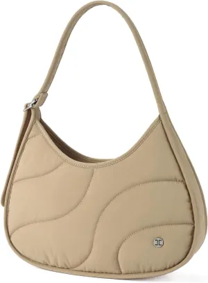 Telena Shoulder Bag Puffer Crescent Bags for Women Quilted Hobo Handbags Lightweight Clutch Purse