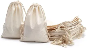 Tendwarm 20 Pieces 10x12 Inches Cotton Drawstring Bags Reusable Muslin Sachet Bag for Party Wedding Storage Home Supplies