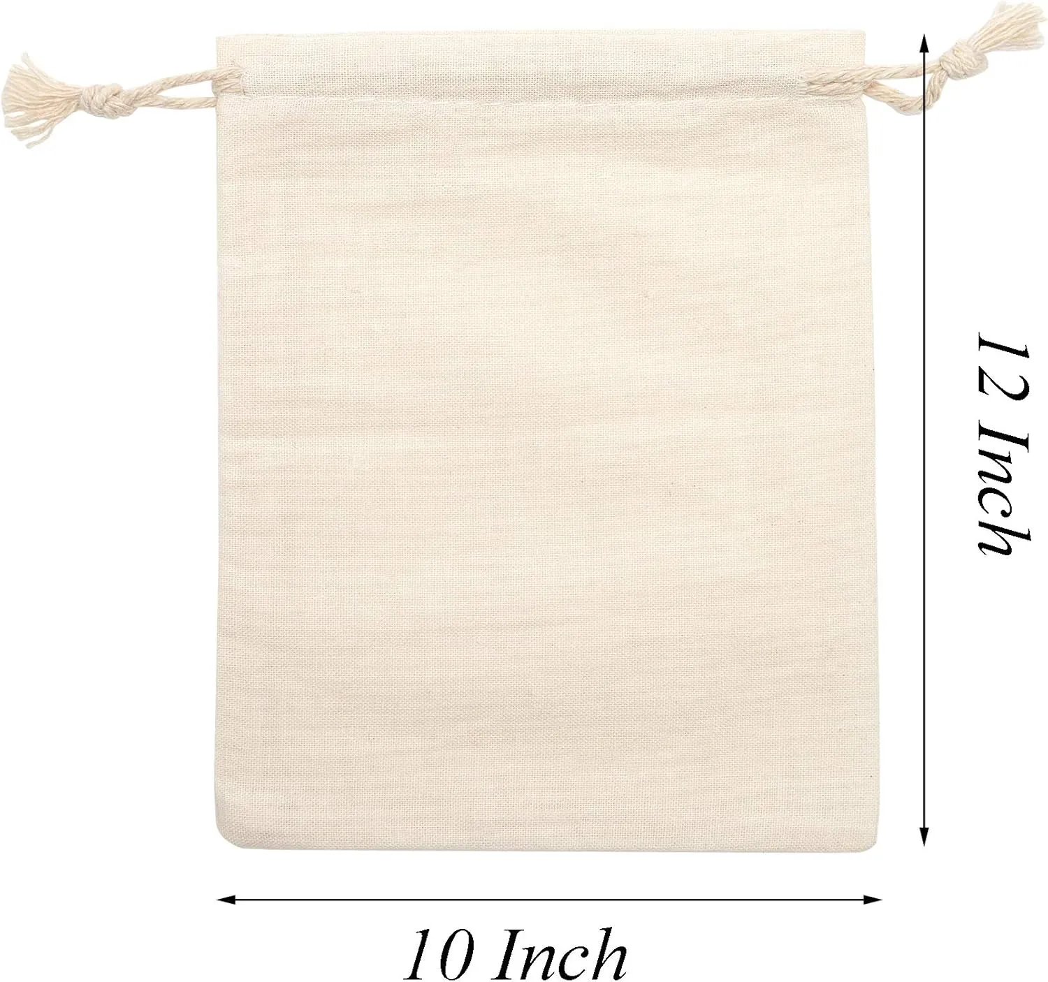 Tendwarm 20 Pieces 10x12 Inches Cotton Drawstring Bags Reusable Muslin Sachet Bag for Party Wedding Storage Home Supplies