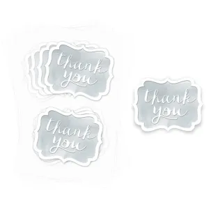 Thank You Silver Stickers 50pcs