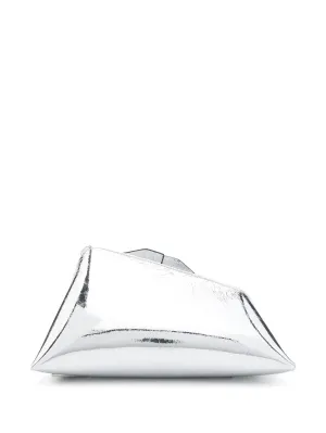 THE ATTICO Mini Crackled Laminated Leather Clutch for Women