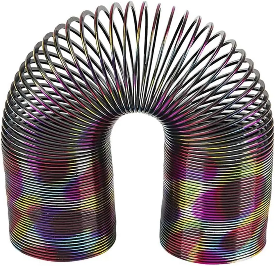 The Dreidel Company Coil Spring, Super Long Rainbow Metallic, Goody Bag Fillers, Party Favor for Kids, 6" (6-Pack)