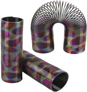 The Dreidel Company Coil Spring, Super Long Rainbow Metallic, Goody Bag Fillers, Party Favor for Kids, 6" (6-Pack)