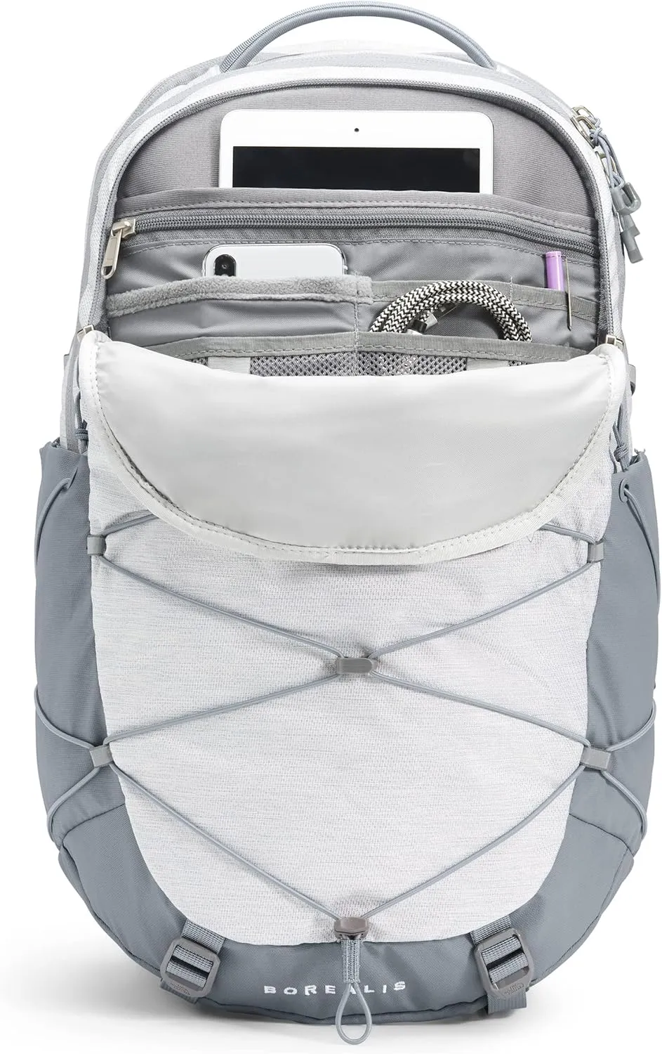 THE NORTH FACE Women's Borealis Commuter Laptop Backpack, TNF White Metallic Mélange/Mid Grey, One Size