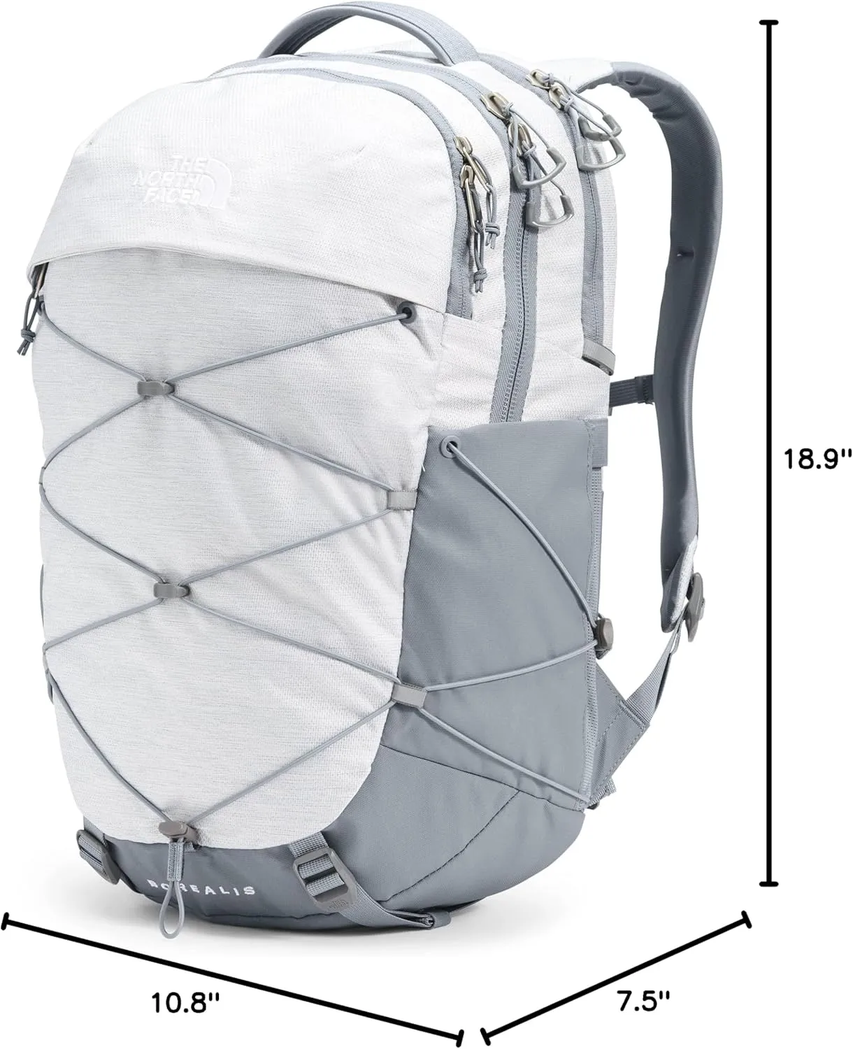 THE NORTH FACE Women's Borealis Commuter Laptop Backpack, TNF White Metallic Mélange/Mid Grey, One Size