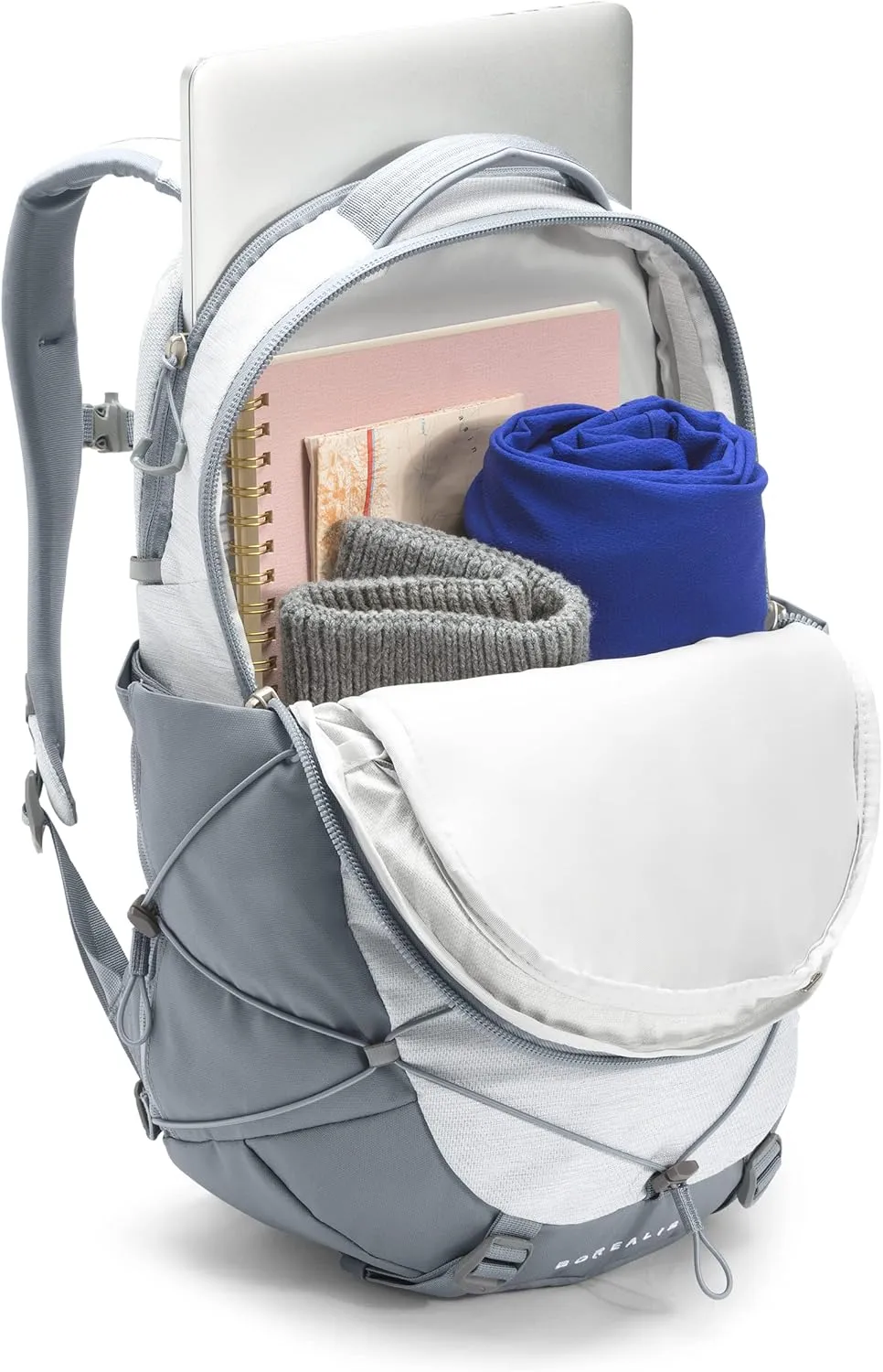 THE NORTH FACE Women's Borealis Commuter Laptop Backpack, TNF White Metallic Mélange/Mid Grey, One Size