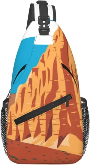 The River Flows Through The Mountains Crossbody Bags For Women Men Chest Backpack Gym Shoulder Bag Travel Outdoor Sports Casual Crossbody Bags