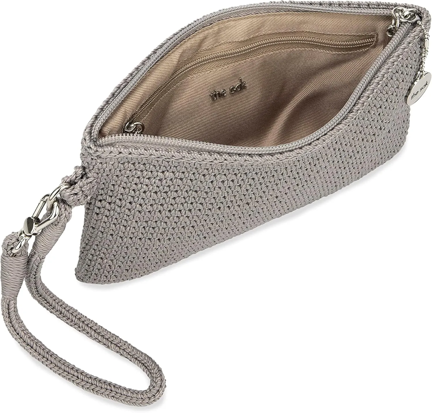 The Sak Vita Wristlet Purse - Small Hand Crochet Women's Clutch for Everyday & Travel - Mini Handbag With Card Slots & Zipper