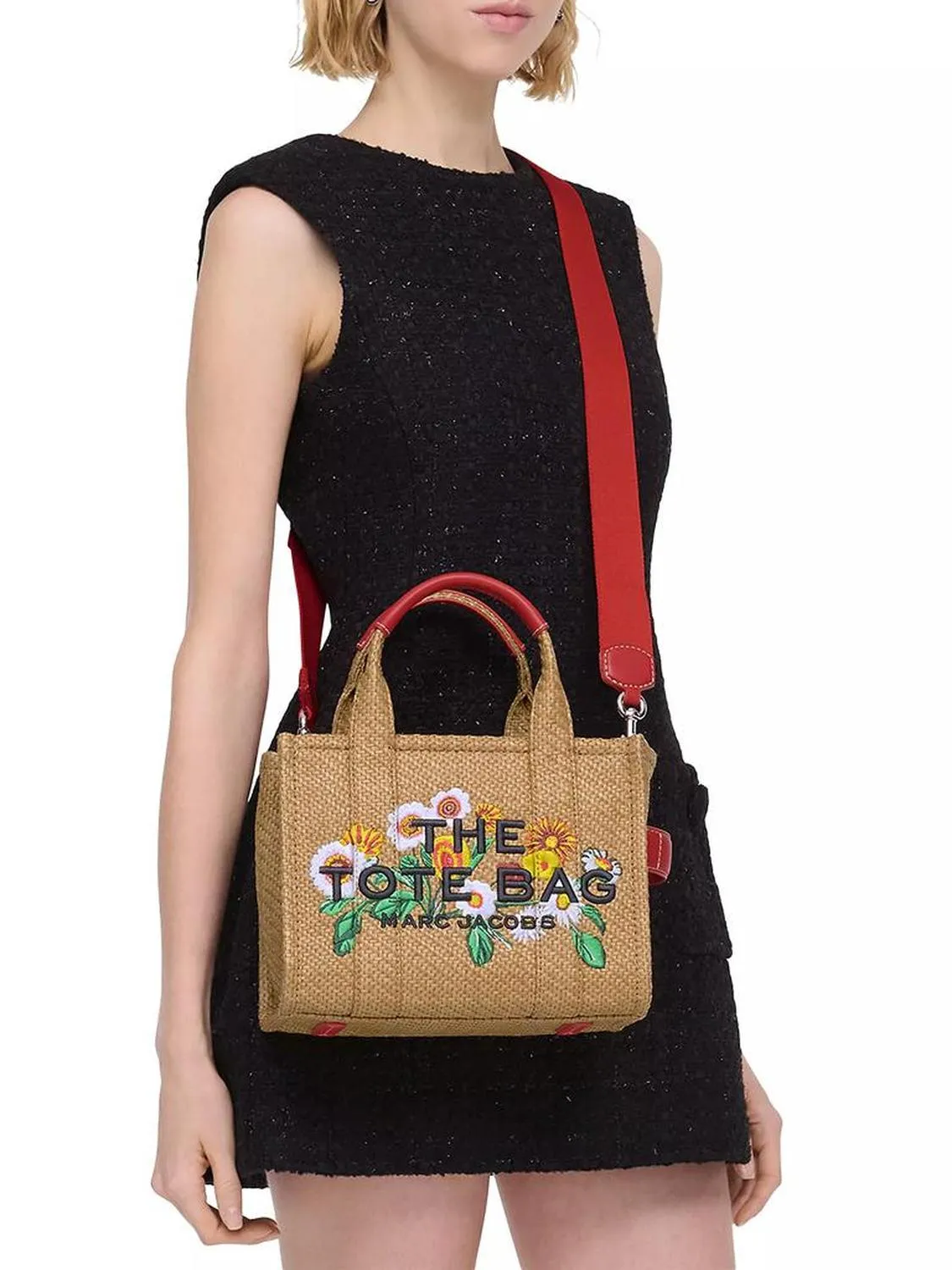 The Small Woven Daisy Tote Bag