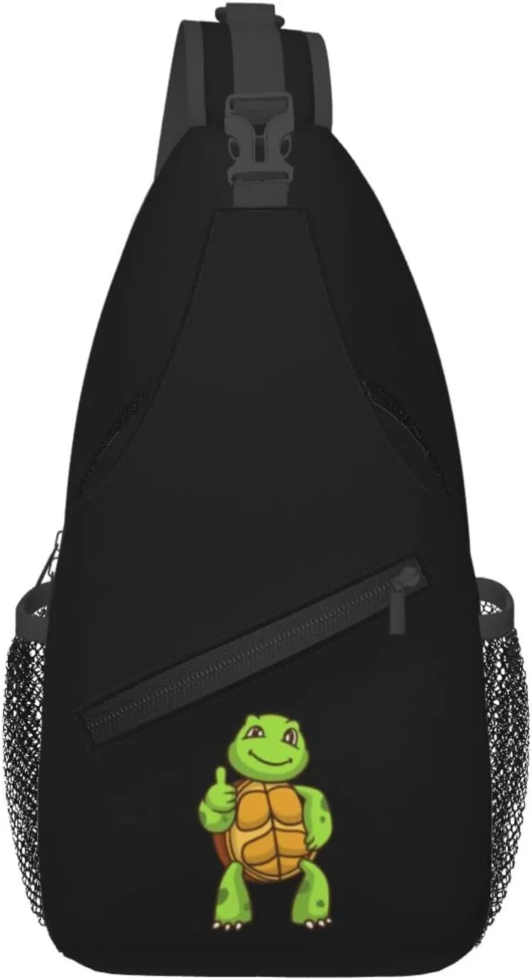The Thumbs Up Turtle Crossbody Bags For Women Men Chest Backpack Gym Shoulder Bag Travel Outdoor Sports Casual Crossbody Bags