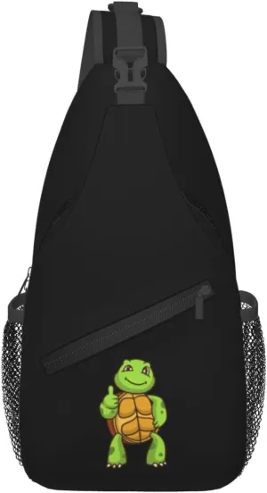 The Thumbs Up Turtle Crossbody Bags For Women Men Chest Backpack Gym Shoulder Bag Travel Outdoor Sports Casual Crossbody Bags