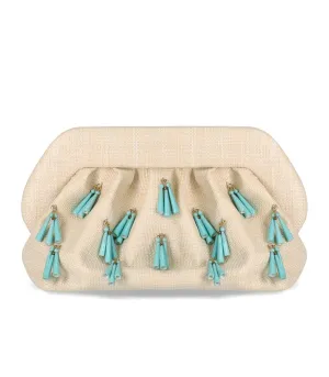Themoirè Bios Paper Fringe Butter Clutch Bag