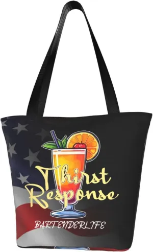 Thirst Response Funny Bartender Mixologists Fashion Shoulder Bag Large Capacity For Man Or Woman