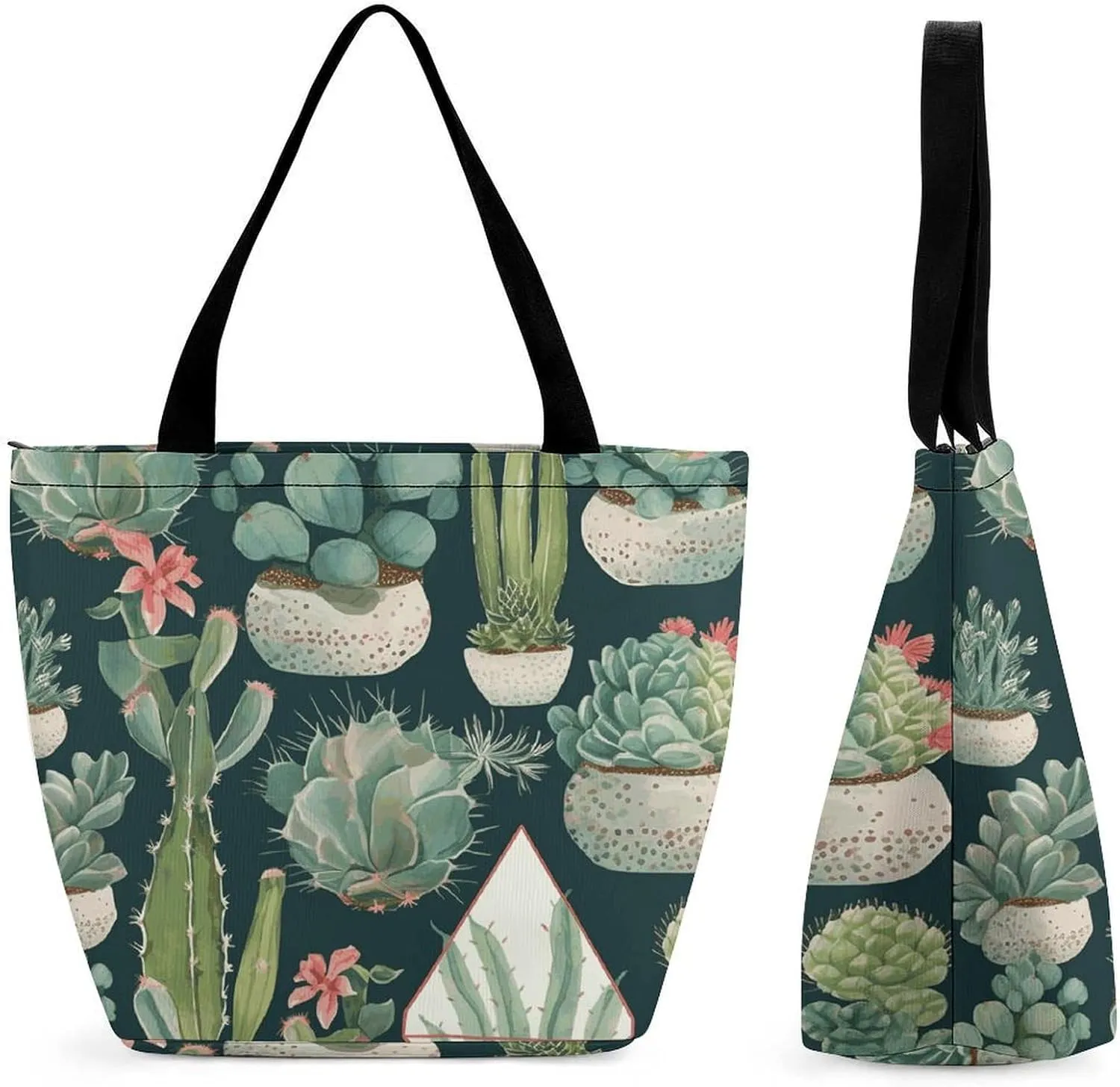 This Succulent Plants And Green Women's Shopping Bag Foldable Washable Shoulder Bag Adopts High-definition Printing Technology, with Clear Patterns And Rich Colors. There Are Many Patterns to Choose F