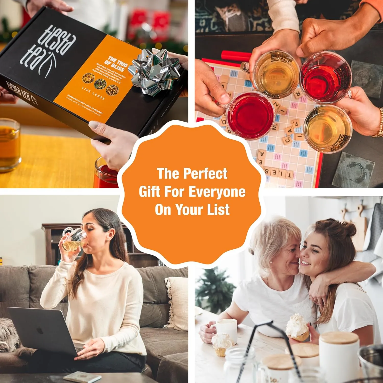 Tiesta Tea - Herbal Tea Gift Box | Loose Leaf | Medium to Non-Caffeinated Variety Pack | Make Hot & Iced | 3 Pouches of Assorted Blends with Herbal, White & Fruit Bags