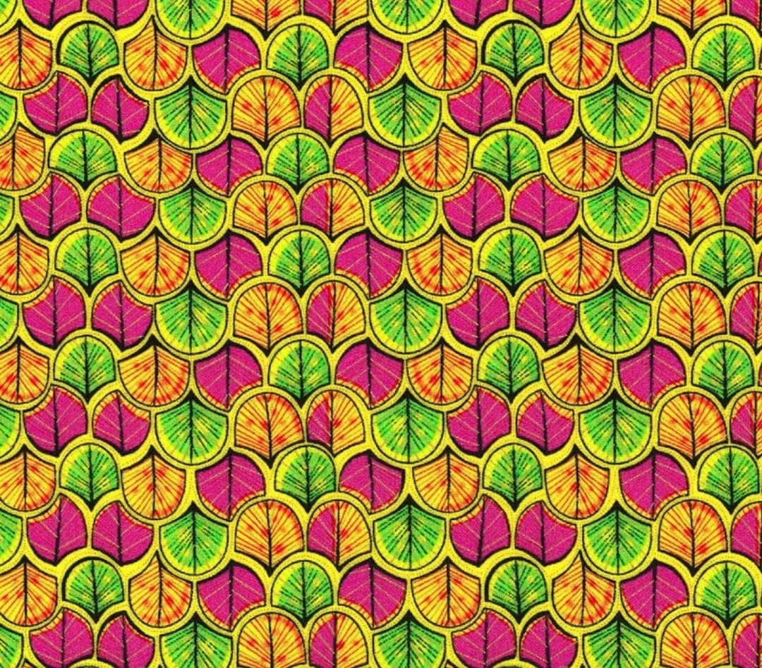 Timeless Treasures African Sunset Multi Leaf Geo Patterns Cotton Fabric by The Yard CM2047-MULTI