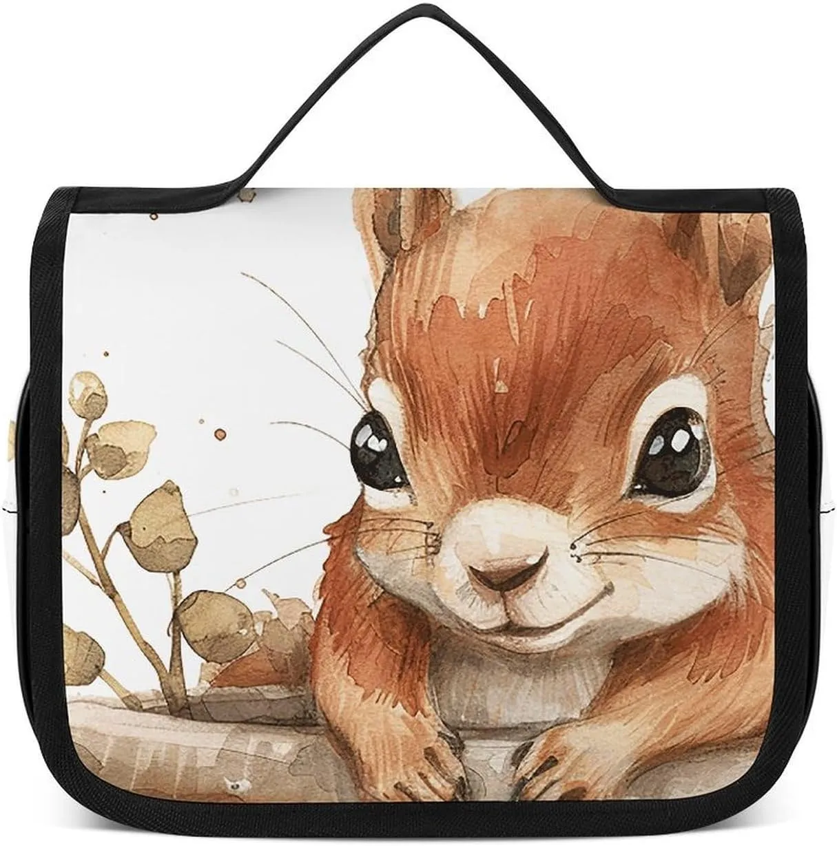 Toiletry Bag for Women Travel Cosmetic Bag Squirrel in The Basin Large Makeup Bag Hanging Cosmetic Organizer for Toiletries Accessories 3 In 1 Container