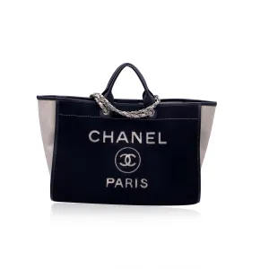 Top Large Deauville Wool Giveaway offer Quality Chanel And Felt Black Bag Must-have item Shoulder Tote White