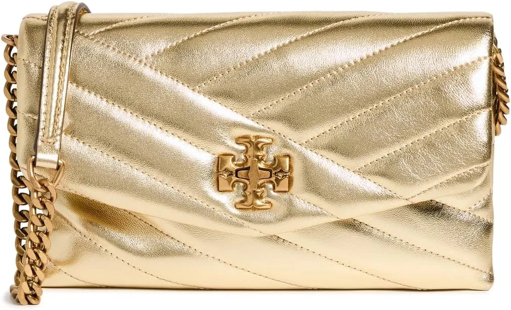 Tory Burch Women's Kira Chevron Metallic Wallet Chain