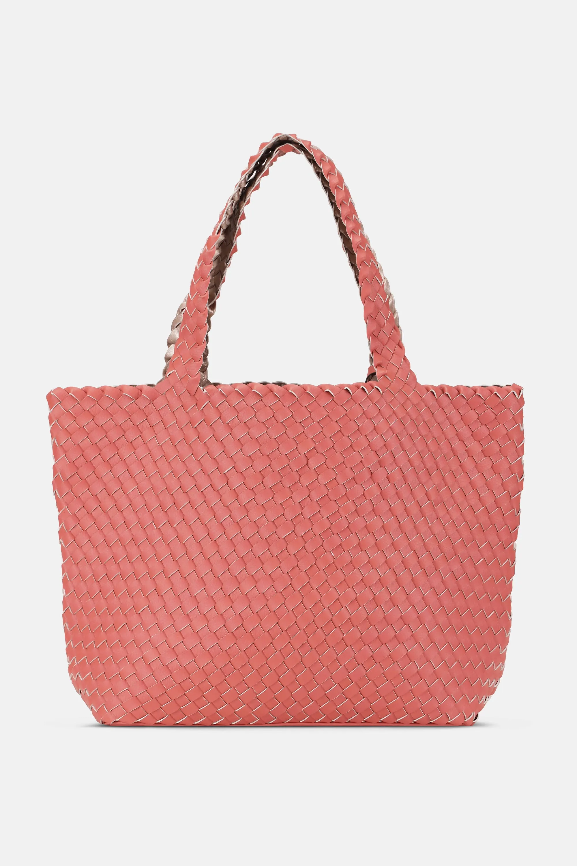 Tote Bag Flettet - Durbarry Metallic Rose