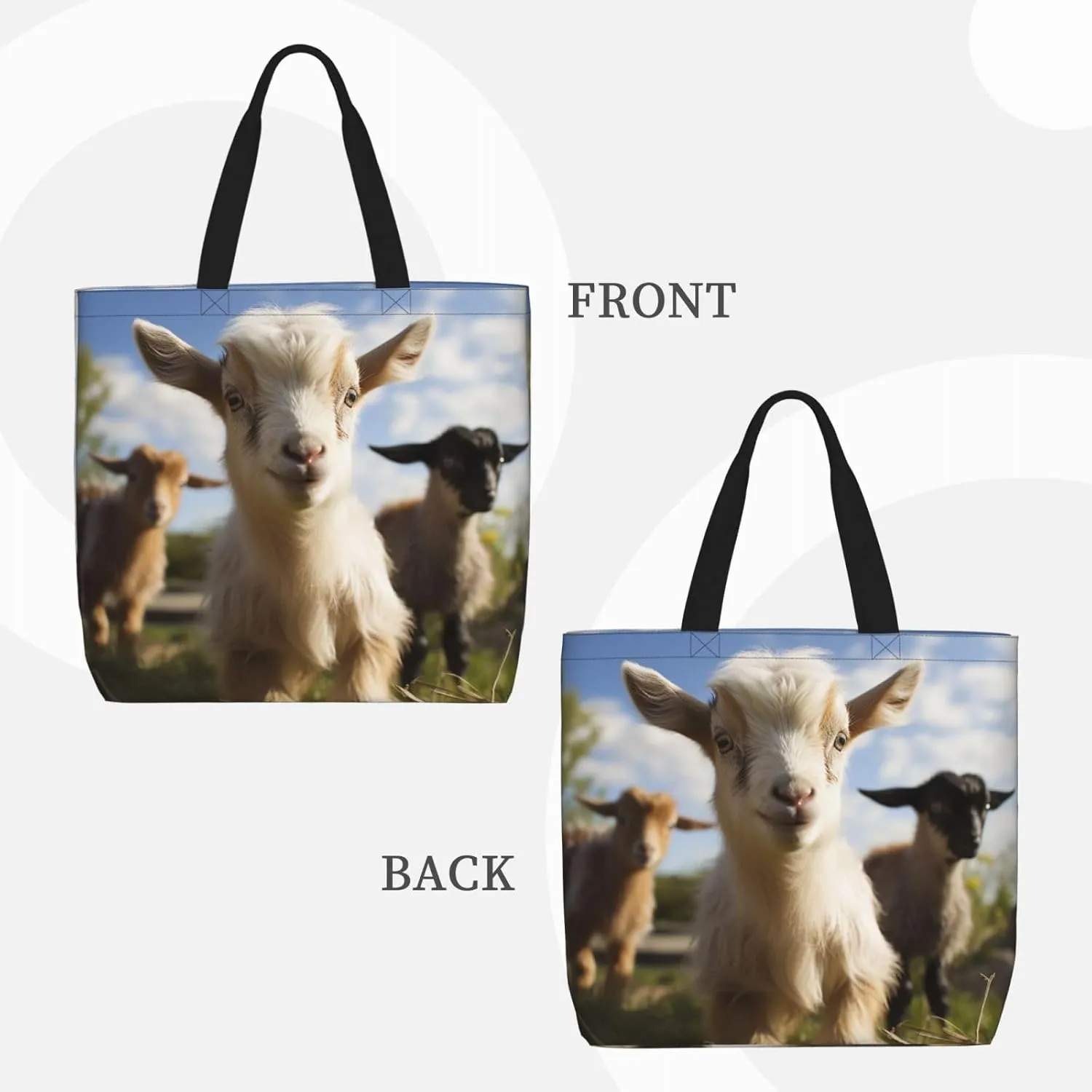 Tote Bag for Women Cute Owls Shoulder Bag with Zipper Handbag Large Capacity Reusable Grocery Bag