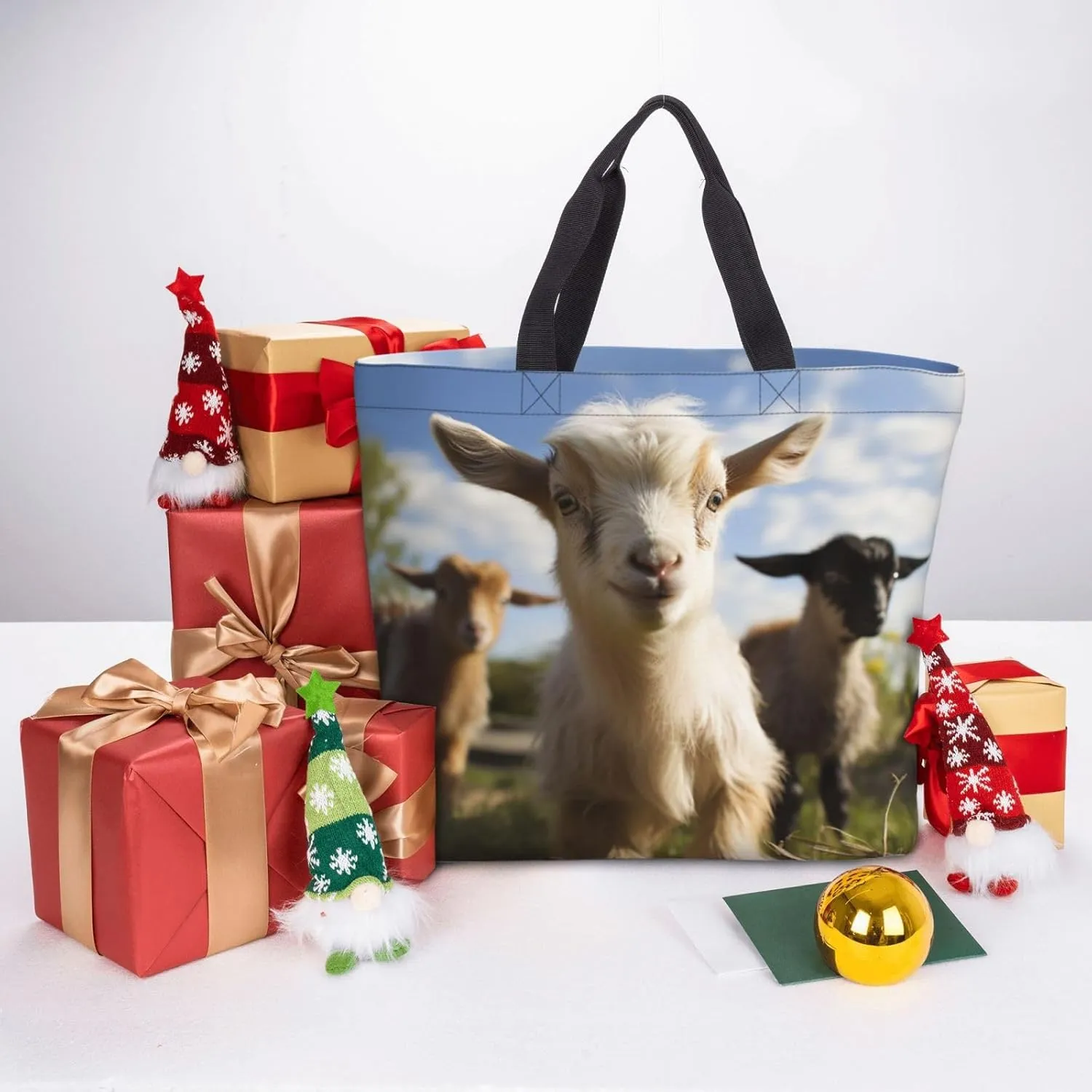 Tote Bag for Women Cute Owls Shoulder Bag with Zipper Handbag Large Capacity Reusable Grocery Bag