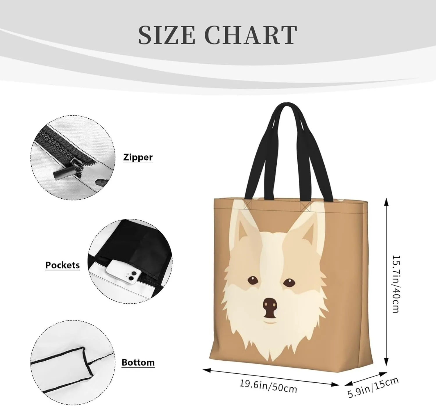 Tote Bag for Women Flower sunglasses Shoulder Bag with Zipper Handbag Large Capacity Reusable Grocery Bag