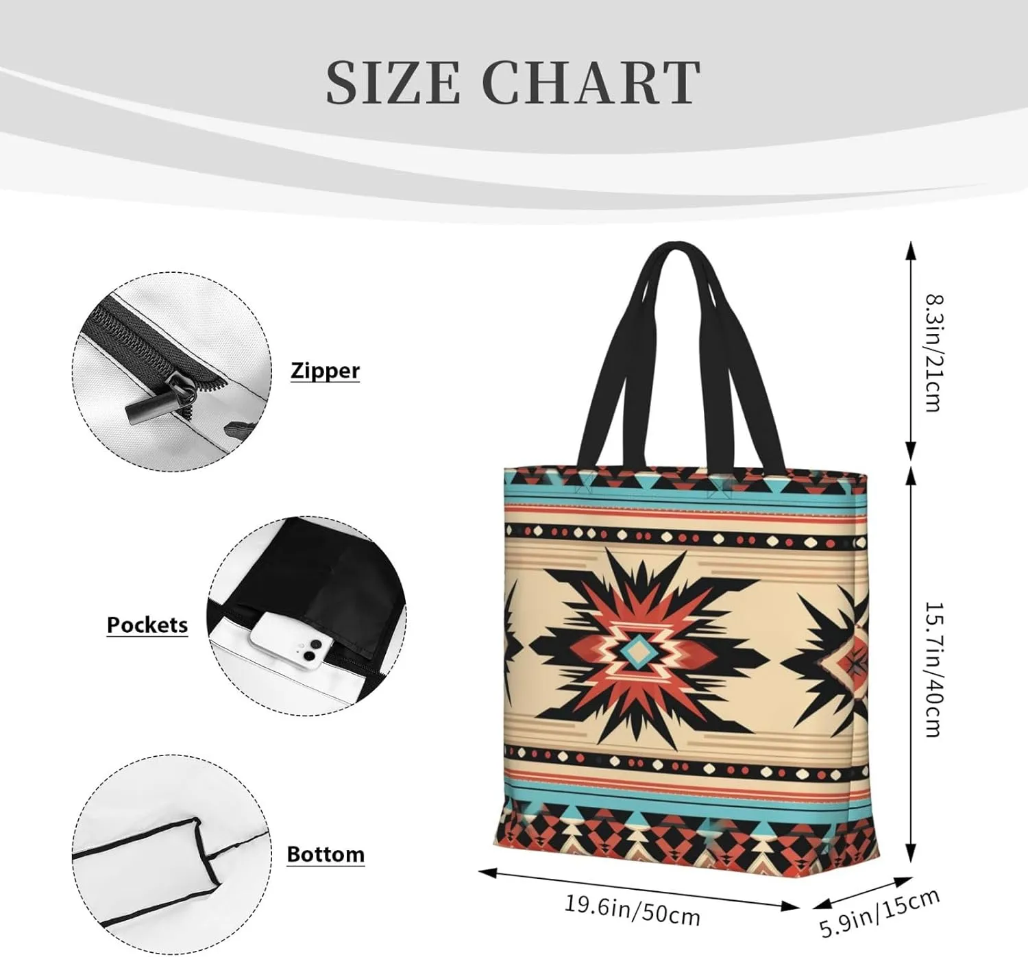 Tote Bag for Women Grocery Bag Reusable Shopping Bag Mushrooms Tomatoes Pizza Handbag Foldable Shoulder Bag