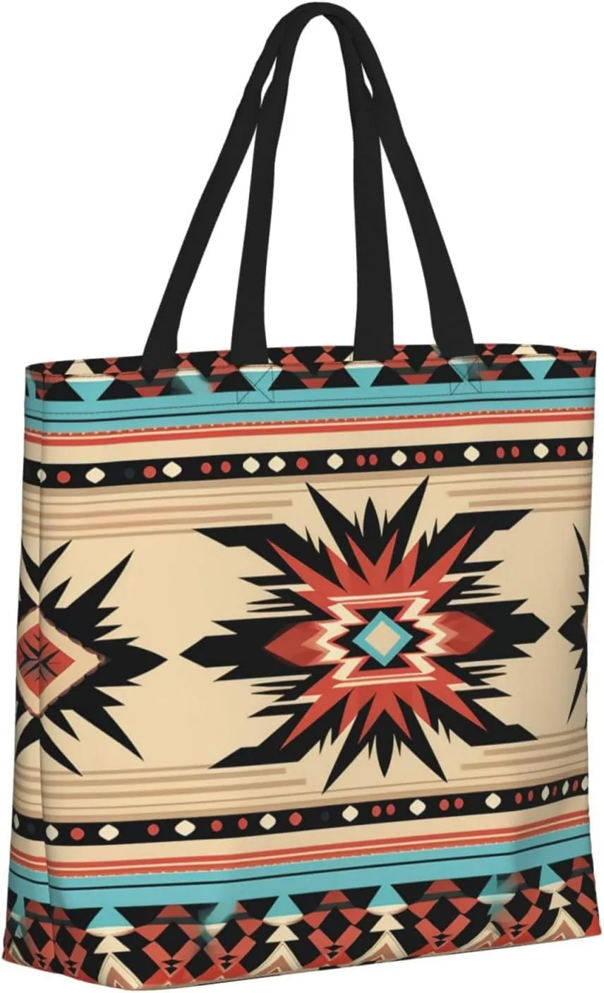 Tote Bag for Women Grocery Bag Reusable Shopping Bag Mushrooms Tomatoes Pizza Handbag Foldable Shoulder Bag