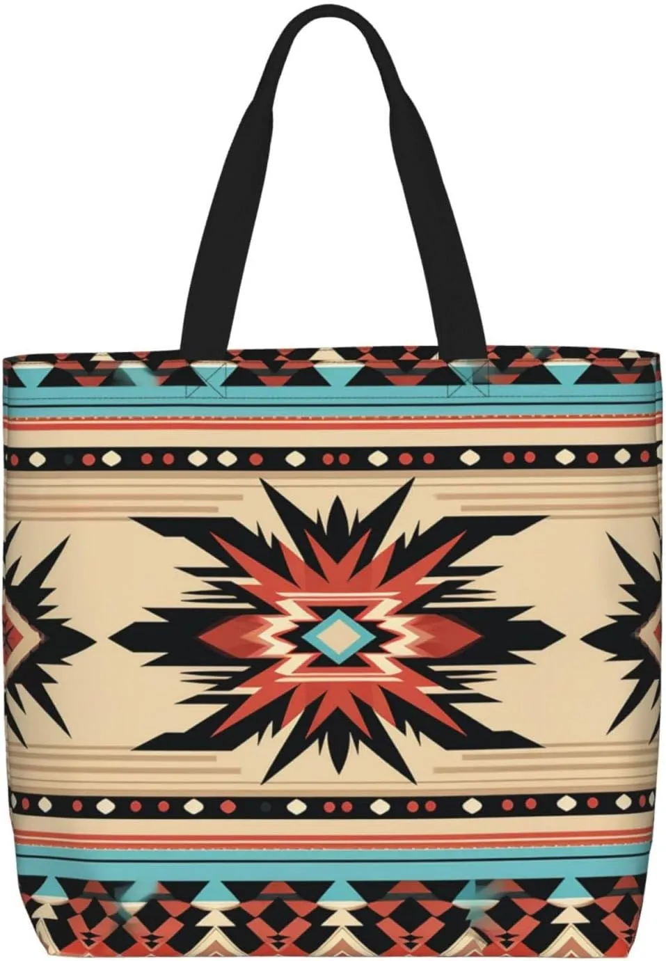 Tote Bag for Women Grocery Bag Reusable Shopping Bag Mushrooms Tomatoes Pizza Handbag Foldable Shoulder Bag