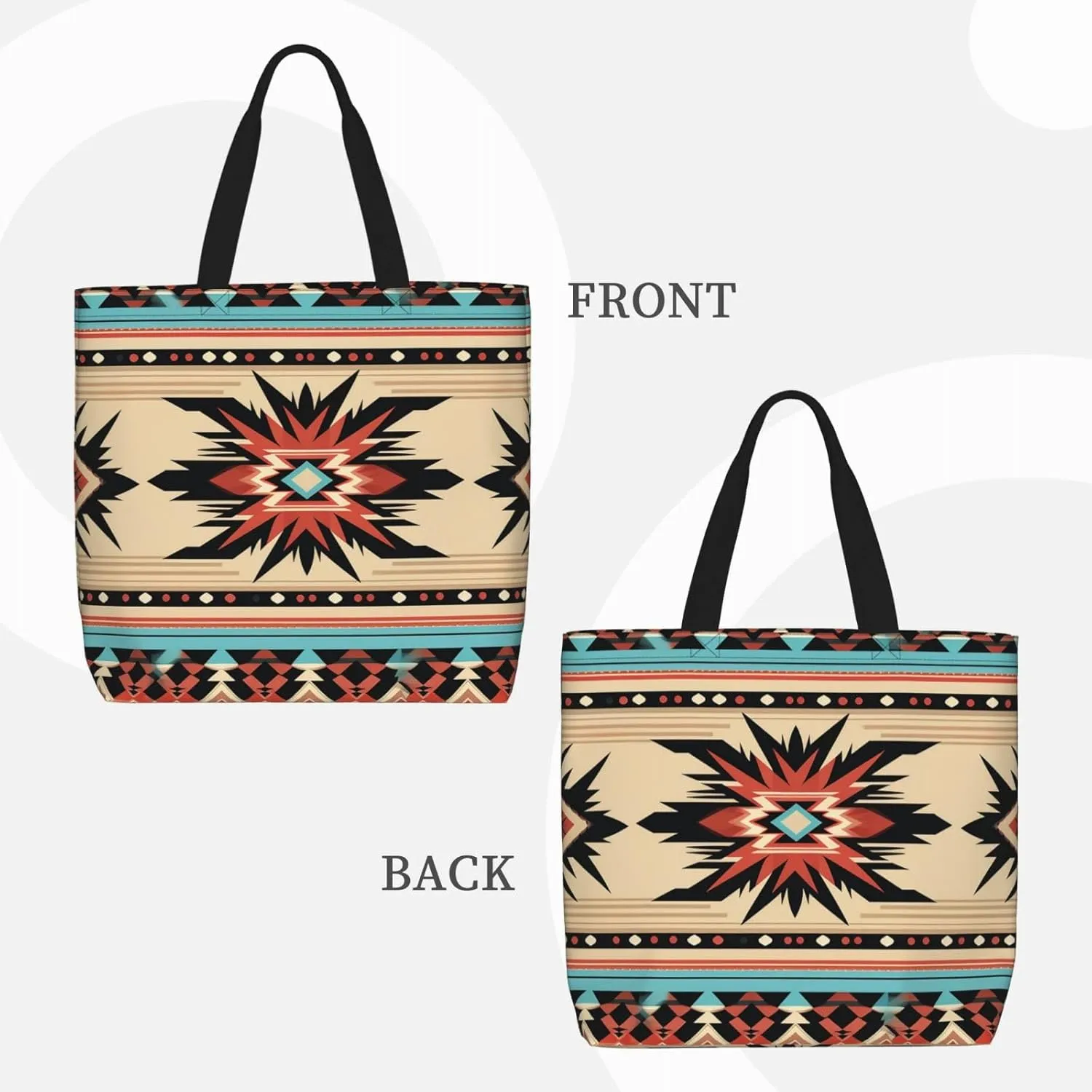 Tote Bag for Women Grocery Bag Reusable Shopping Bag Mushrooms Tomatoes Pizza Handbag Foldable Shoulder Bag