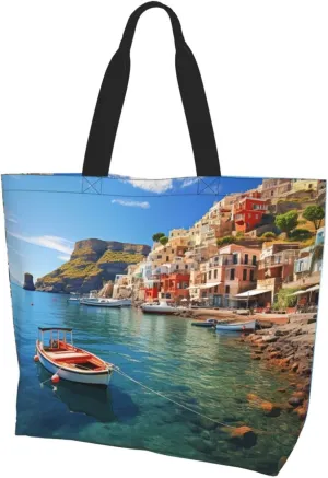 Tote Bag for Women Grocery Bag Reusable Shopping Bag Spiral and curve patterns Handbag Foldable Shoulder Bag