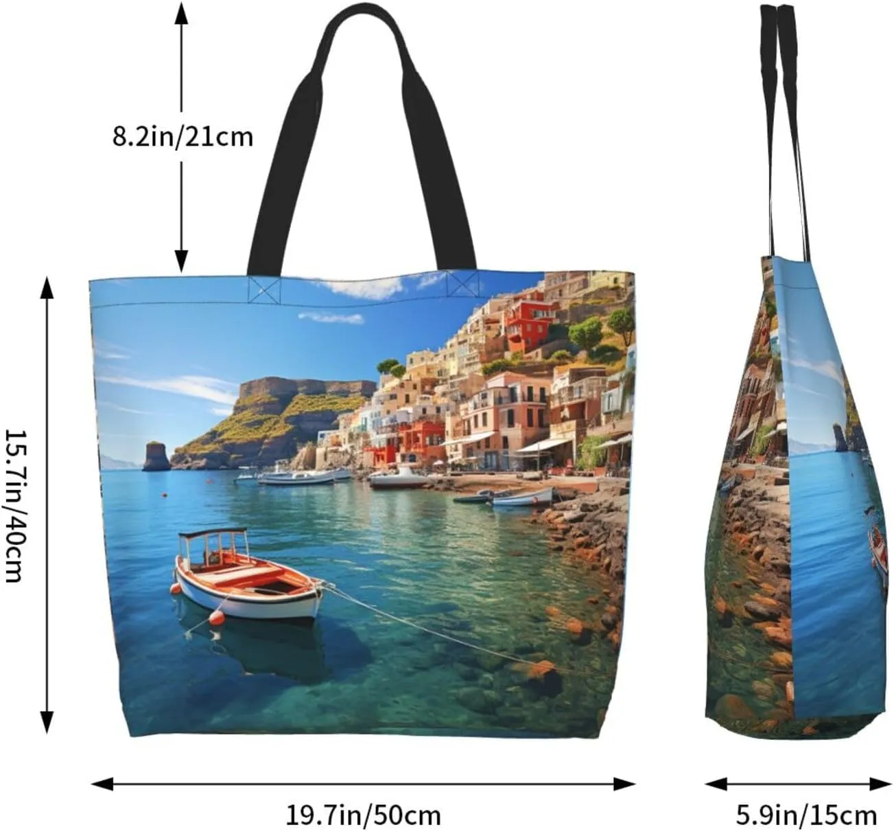 Tote Bag for Women Grocery Bag Reusable Shopping Bag Spiral and curve patterns Handbag Foldable Shoulder Bag