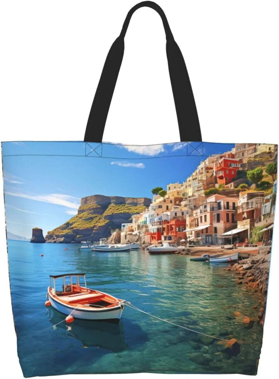 Tote Bag for Women Grocery Bag Reusable Shopping Bag Spiral and curve patterns Handbag Foldable Shoulder Bag
