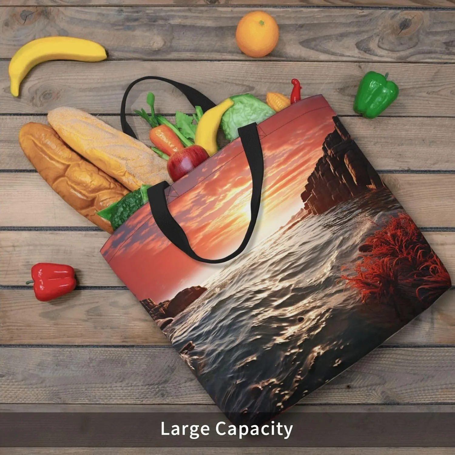 Tote Bag for Women Grocery Bag Reusable Shopping Bag Sugar Skull Rose Handbag Foldable Shoulder Bag