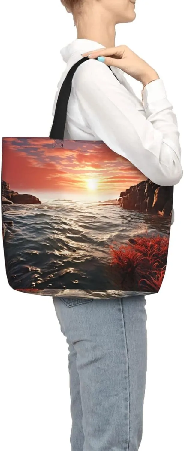 Tote Bag for Women Grocery Bag Reusable Shopping Bag Sugar Skull Rose Handbag Foldable Shoulder Bag