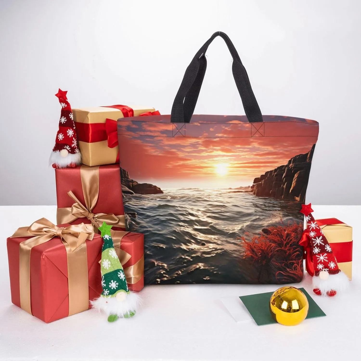 Tote Bag for Women Grocery Bag Reusable Shopping Bag Sugar Skull Rose Handbag Foldable Shoulder Bag