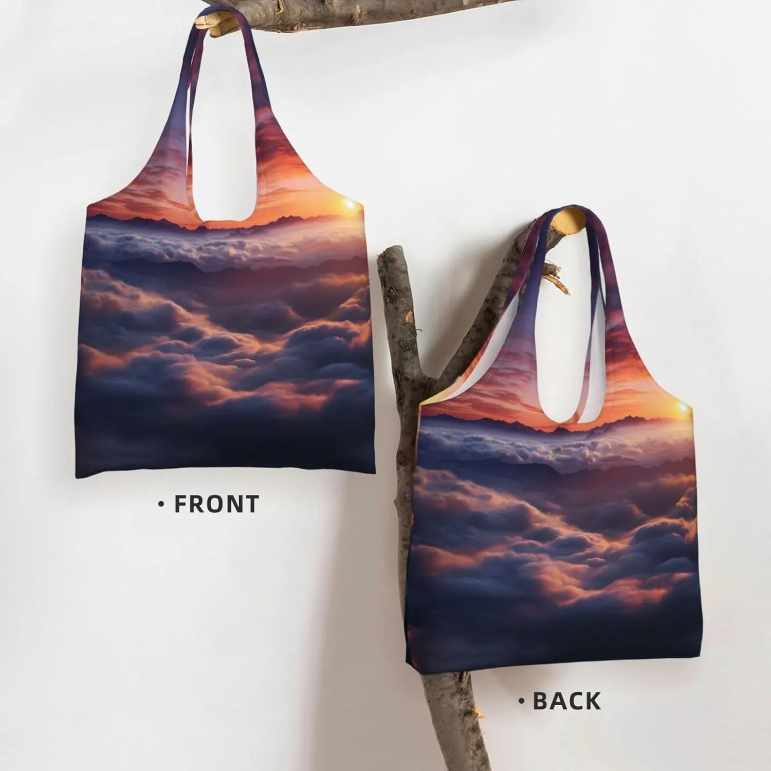 Tote Bag for Women Reusable Grocery Bag Canvas Shopping Bag Universe Starry Stars Handbag Foldable Shoulder Bag