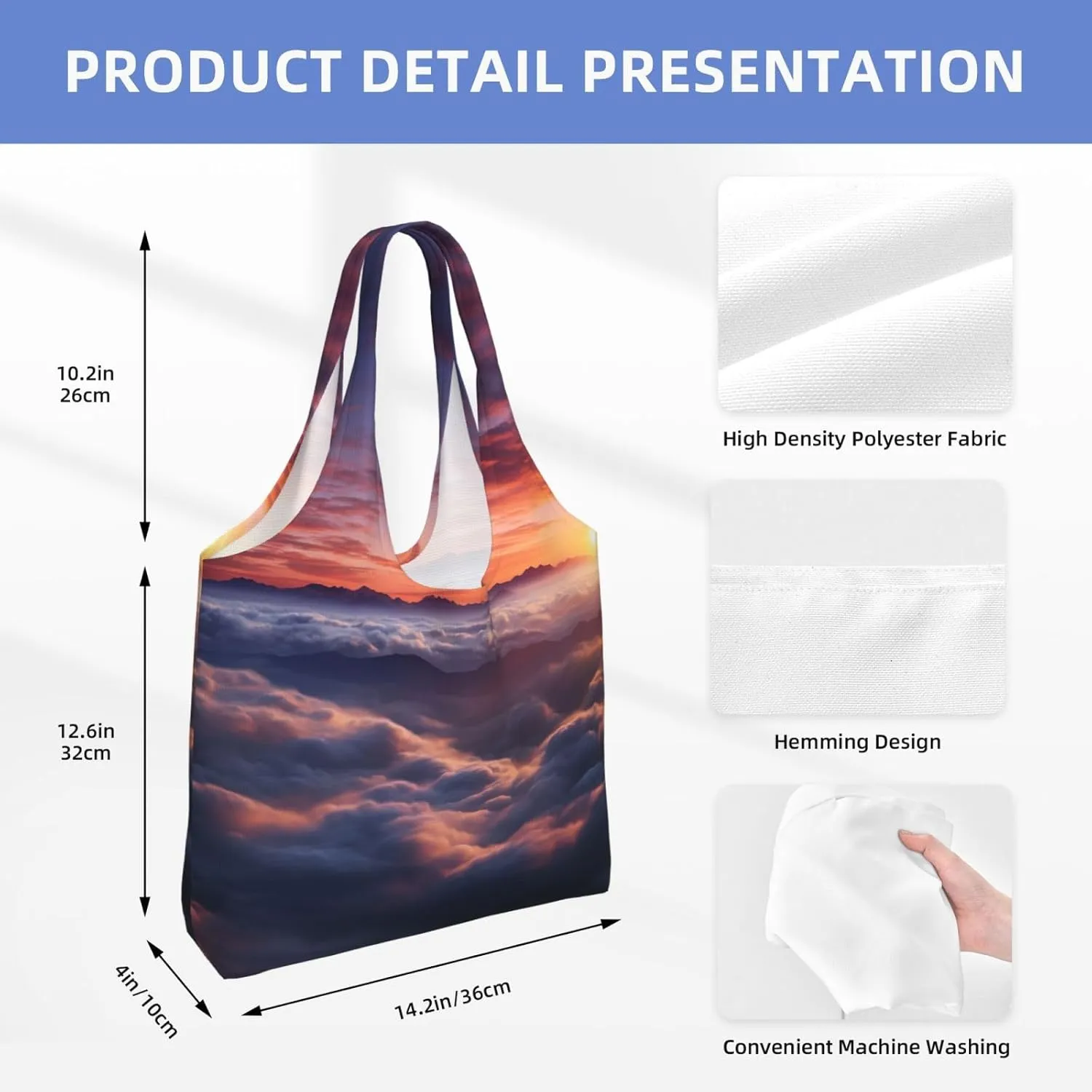 Tote Bag for Women Reusable Grocery Bag Canvas Shopping Bag Universe Starry Stars Handbag Foldable Shoulder Bag