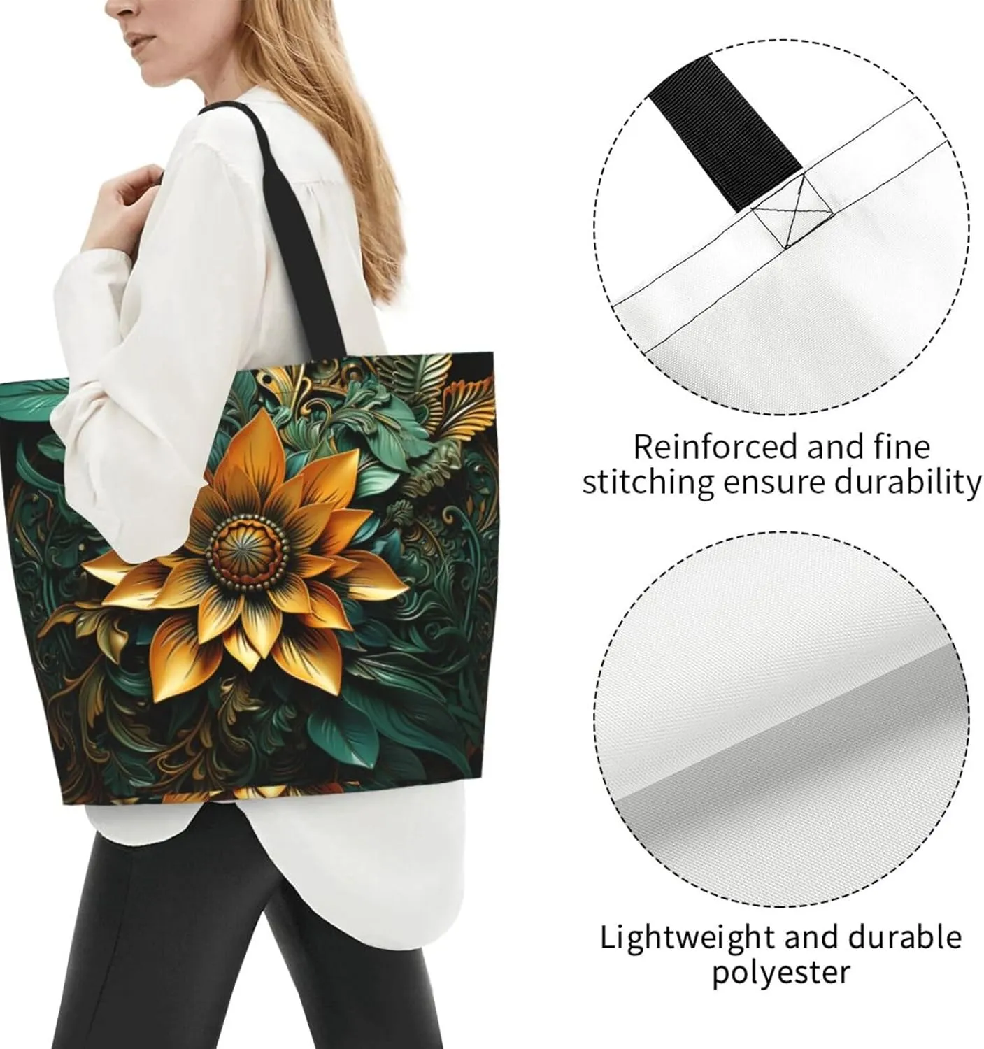 Tote Bag for Women Reusable Grocery Bag Shopping Bag Cats and Dogs Tote Bags Handbag Foldable Shoulder Bag