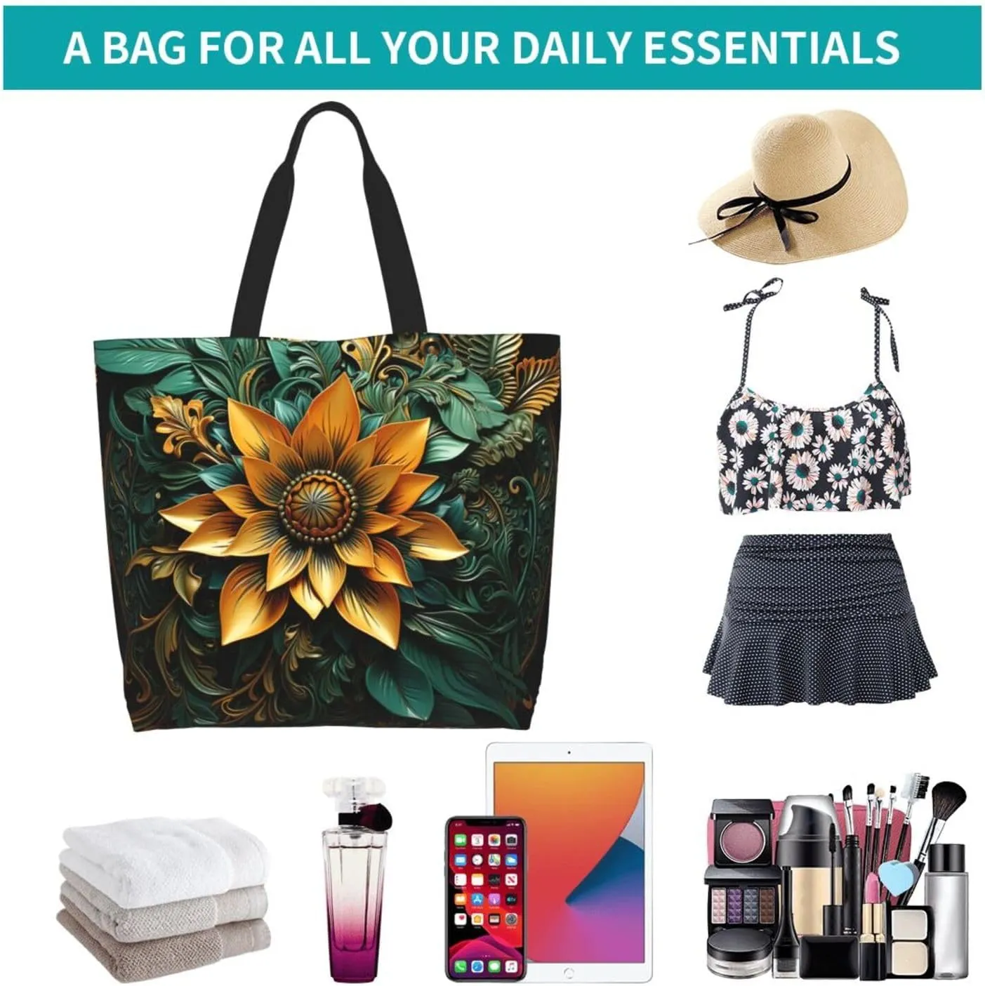 Tote Bag for Women Reusable Grocery Bag Shopping Bag Cats and Dogs Tote Bags Handbag Foldable Shoulder Bag