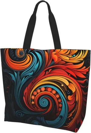 Tote Bag for Women Reusable Grocery Bag Shopping Bag Waves Tote Bags Handbag Foldable Shoulder Bag