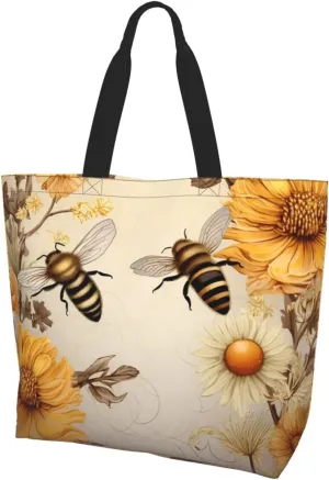 Tote Bag for Women Santa Claus Grocery Bag Foldable Shopping Bags Reusable Large Tote Bag