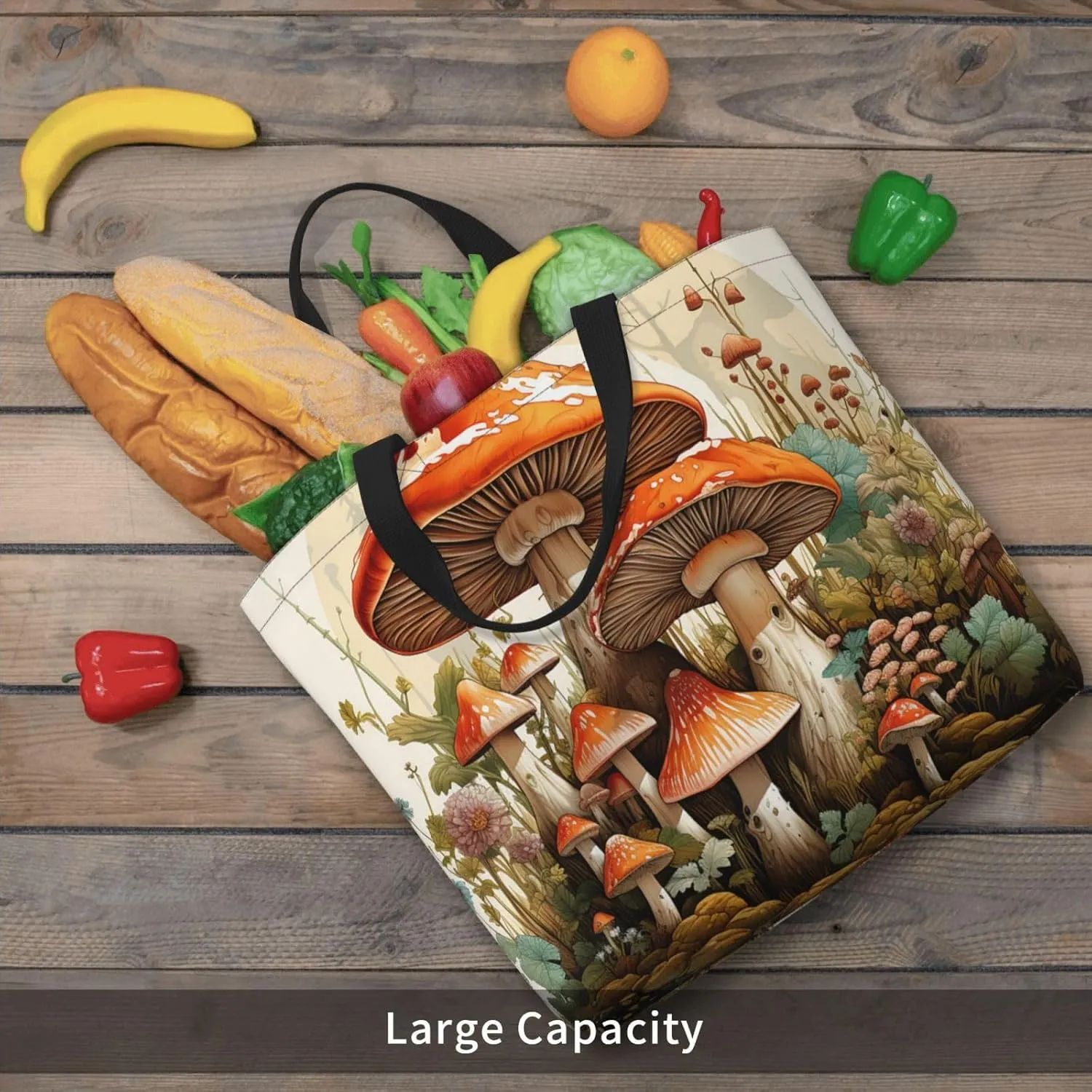 Tote Bag Large Capacity Grocery Bag With Zipper Golden Retriever Paw Prints Shopping Bag Shoulder Bag for Women