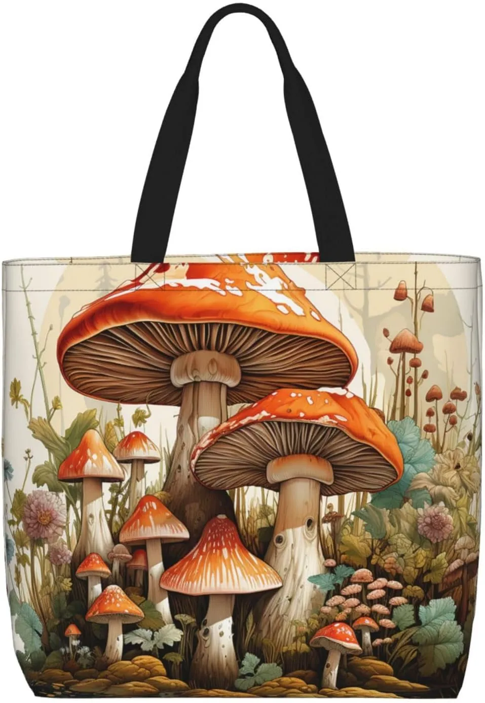 Tote Bag Large Capacity Grocery Bag With Zipper Golden Retriever Paw Prints Shopping Bag Shoulder Bag for Women